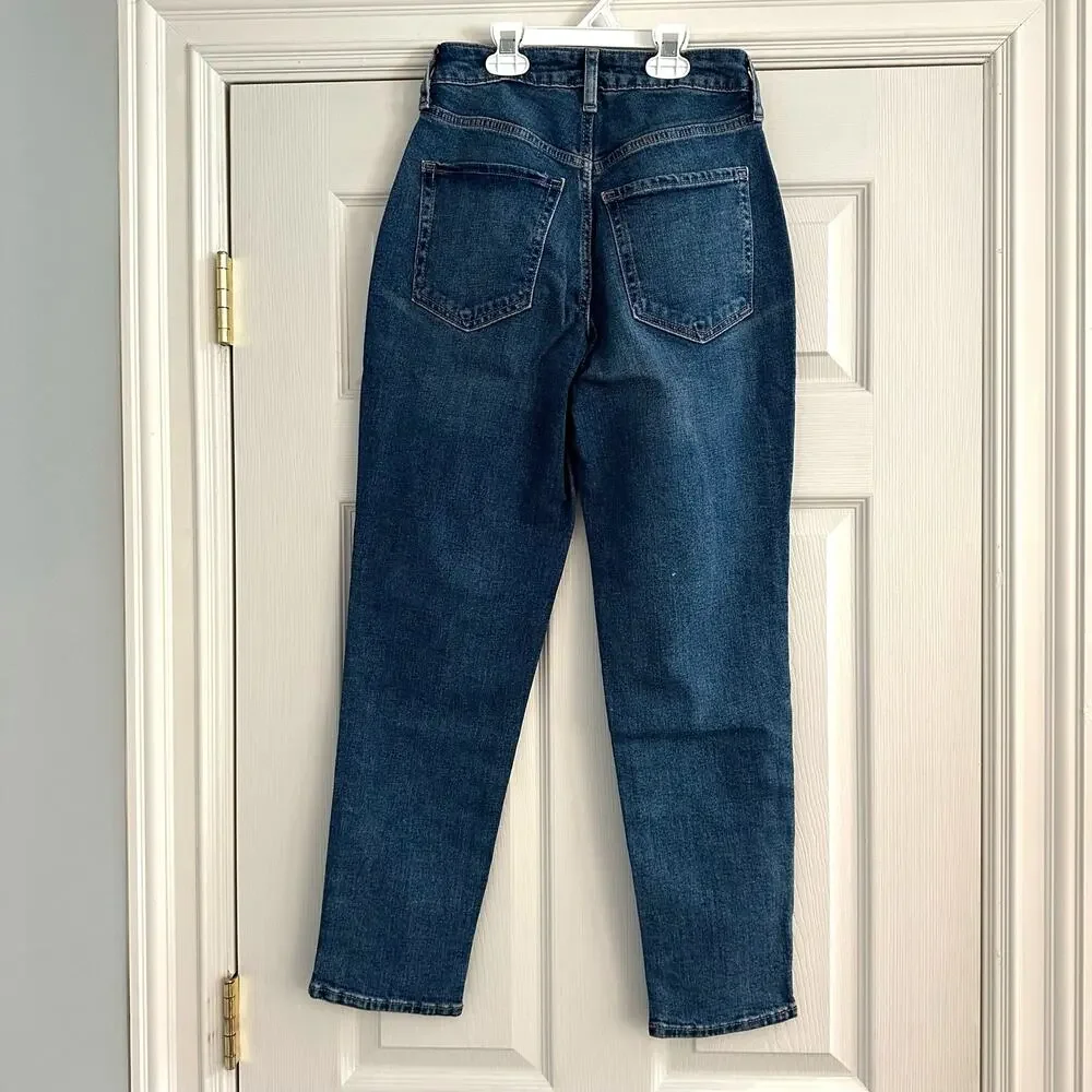 Old Navy High Rise Curvy O.G. Straight Secret-Smooth Pocket Jeans Sz 0 Blue